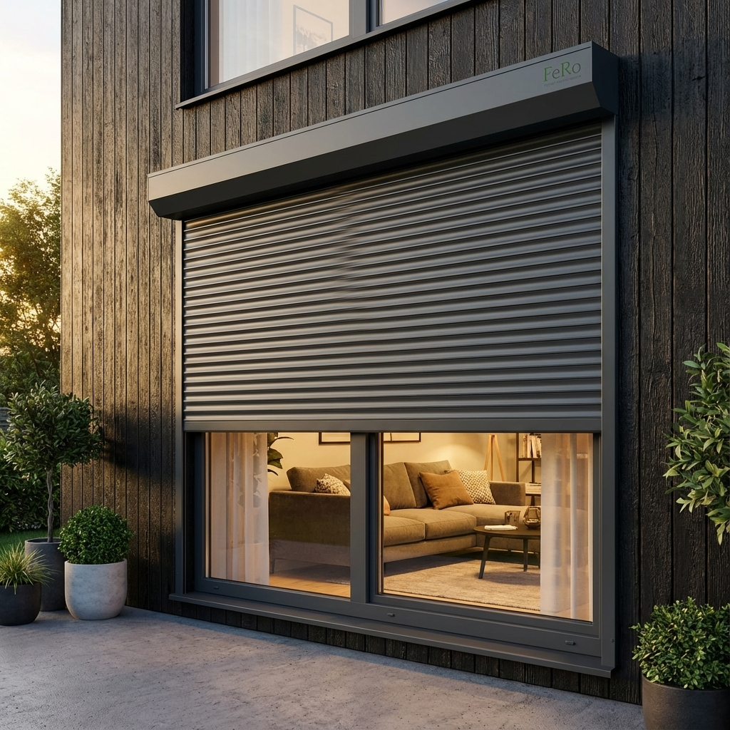 Rollladen auf Fassade